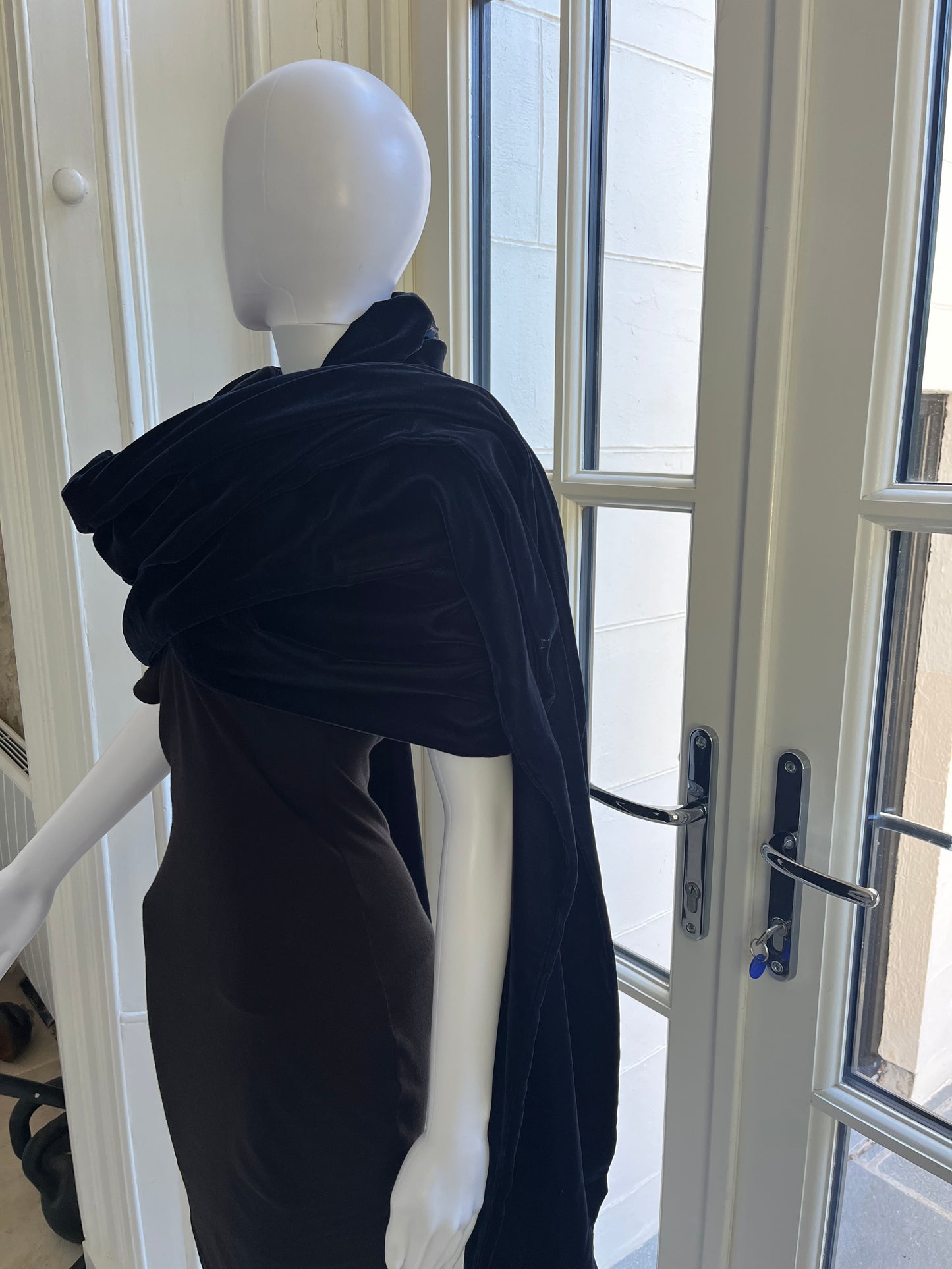 Pashmina soft velvet navy.