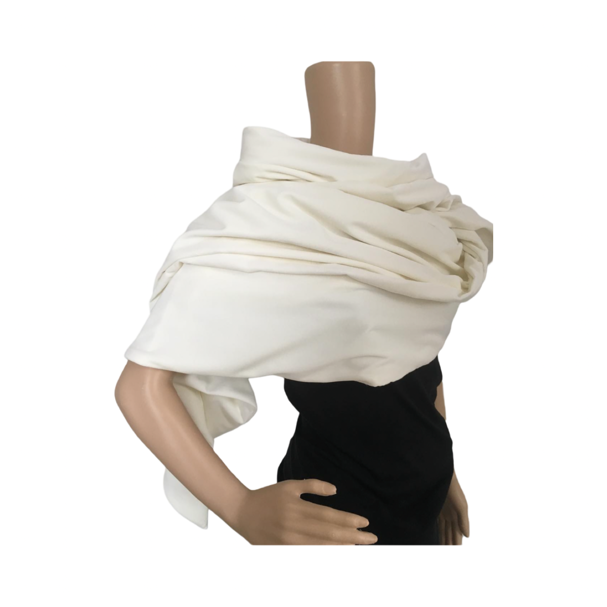 Pashmina silk velvet ivory.