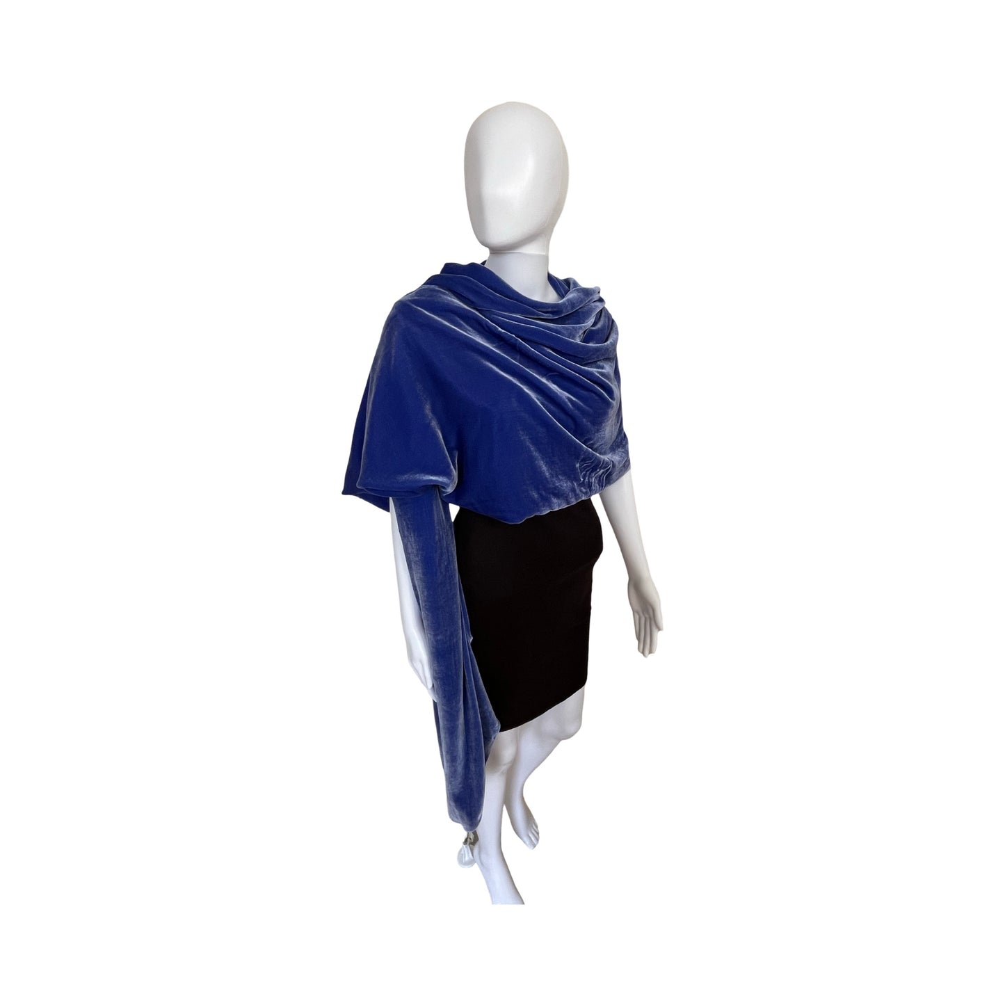 Pashmina silk velvet artic blue