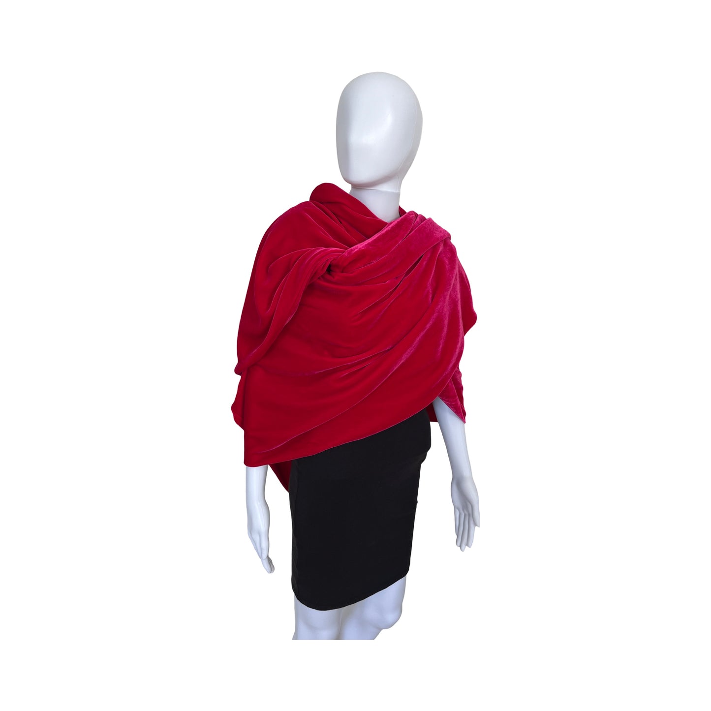 Pashmina silk velvet scarlet.