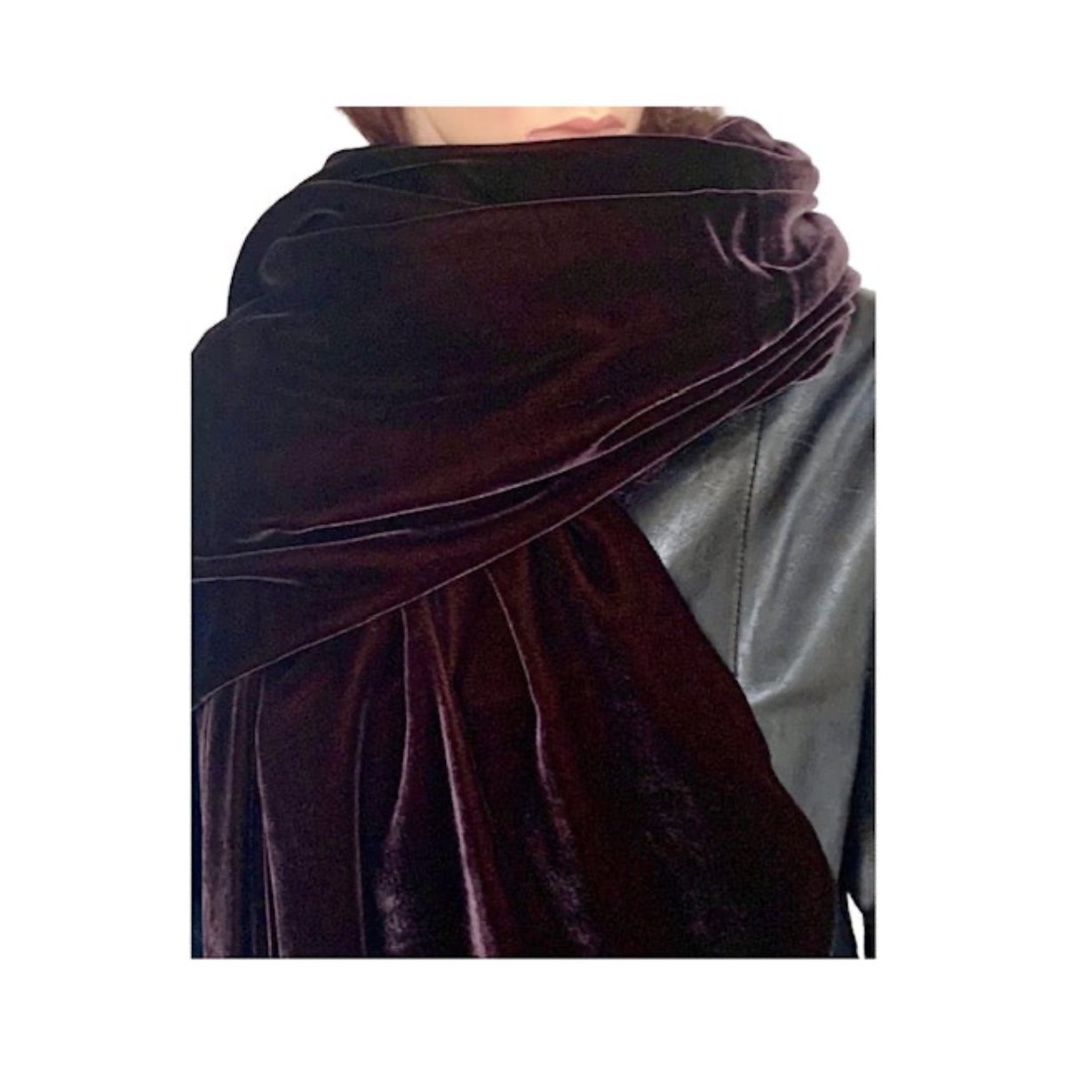 Pashmina silk velvet chocolate brown.