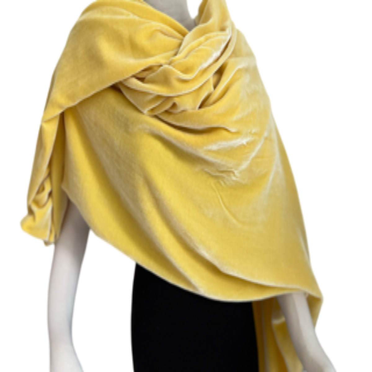 Pashmina silk velvet canary yellow.