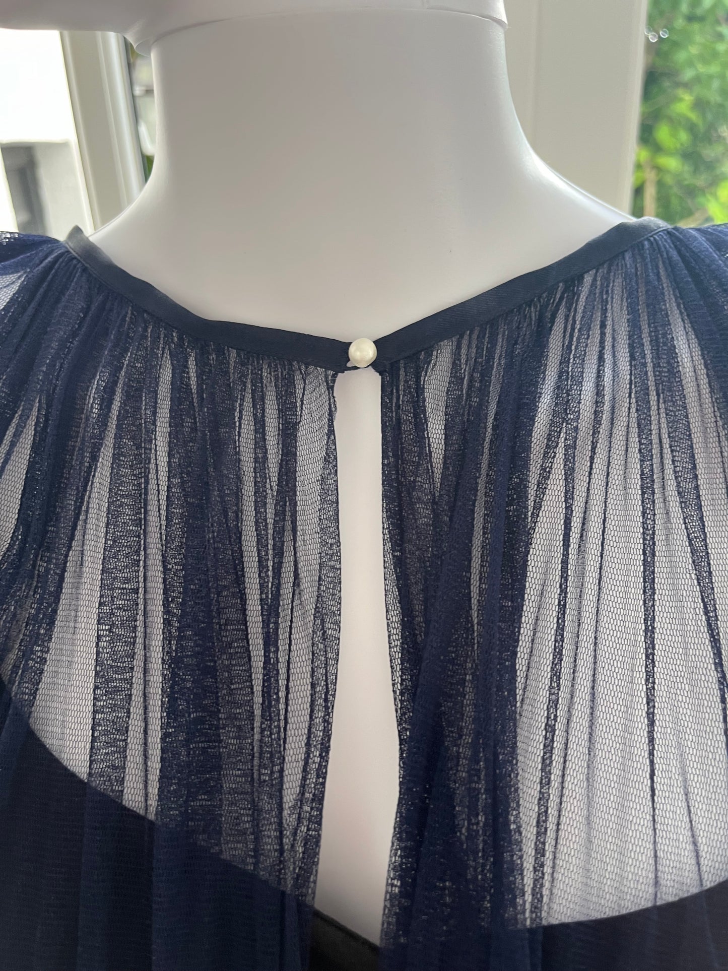 Cardigan silk tulle navy