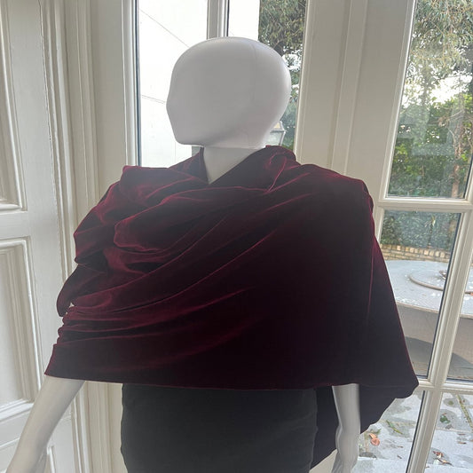 Pashmina silk velvet wine