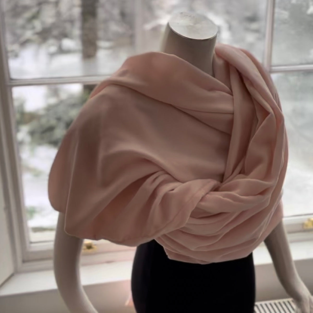 Pashmina silk velvet pale pink