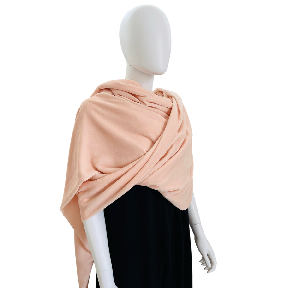 Pashmina silk velvet pale pink