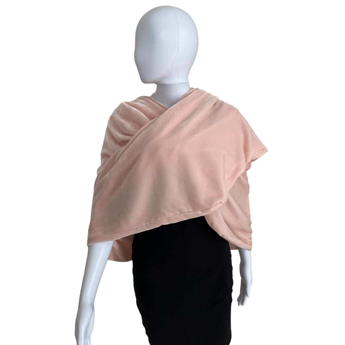 Pashmina silk velvet pale pink