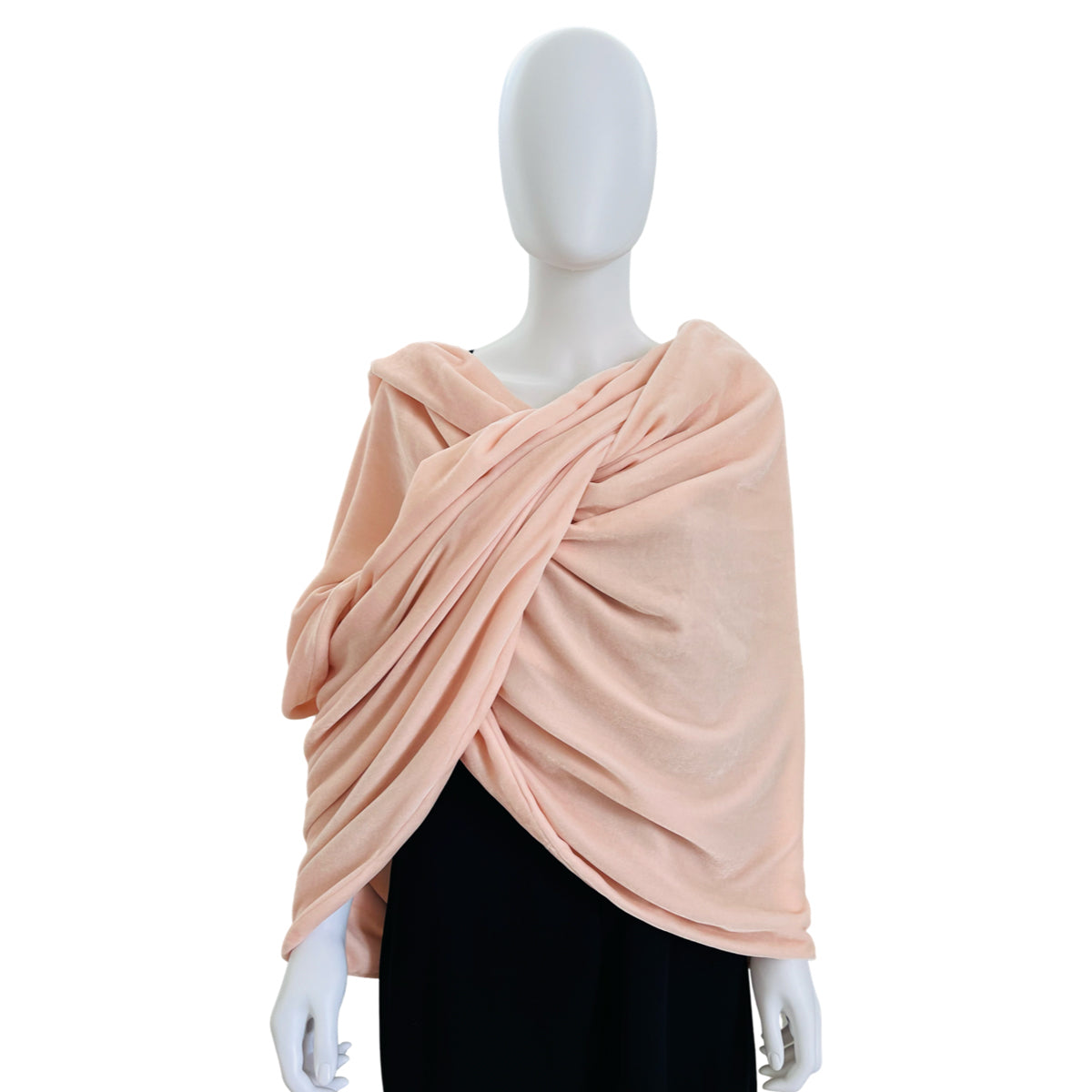 Pashmina silk velvet pale pink